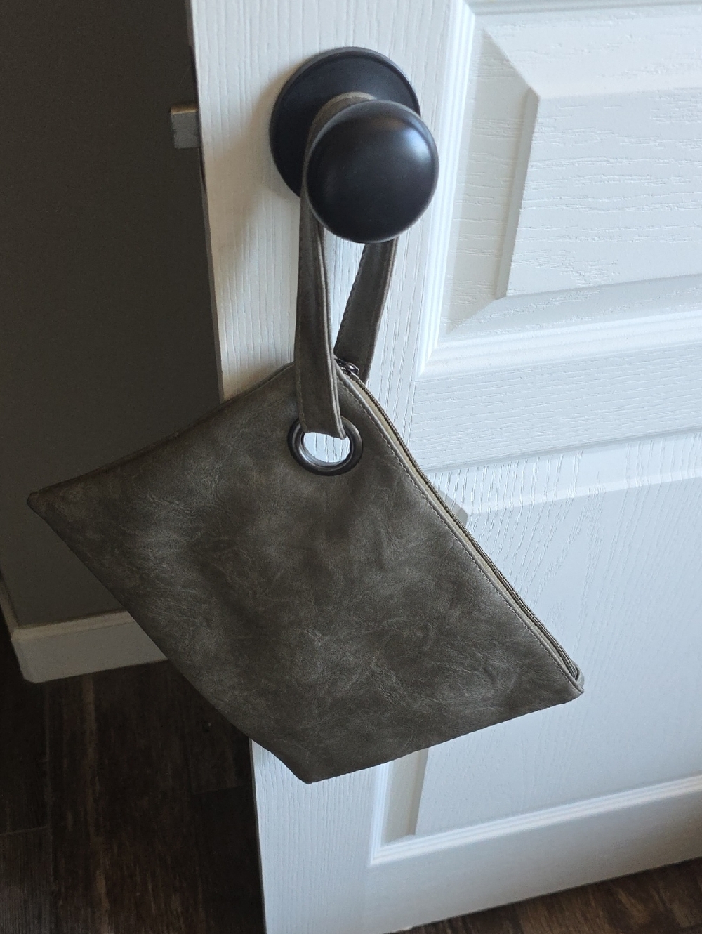 Simple Olive Green Wristlet Clutch